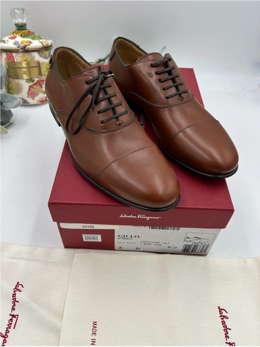 Men’s Salvatore Ferragamo GILLO lace up Loxford size 8D made in Italy